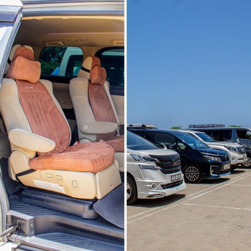 Collage showcasing the comfortable vehicle fleet and spacious interiors of Bigtime Transfers